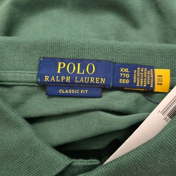 Polo Ralph Lauren Mens XXL Classic Fit Pocket Polo Shirt Green 710979252004 NWT
